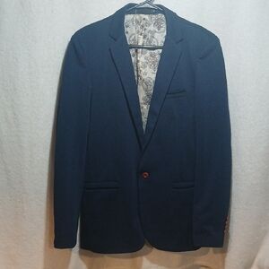 Men's Navy Single-Breasted Sport Coat Blazer